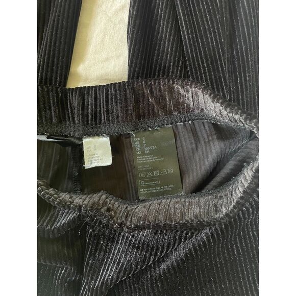 H&M Women Ribbed Pull On Size Small High Rise Flared Velour Pants Loungewear - Picture 7 of 7